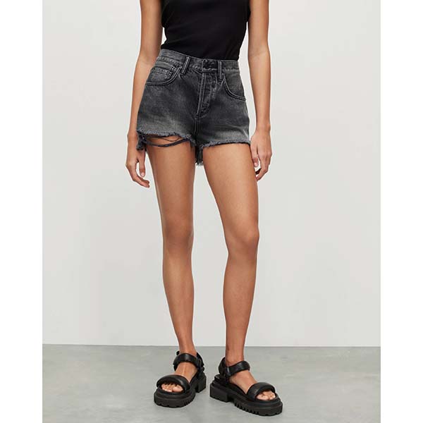 Allsaints Australia Womens Heidi Denim Shorts Black AU68-508